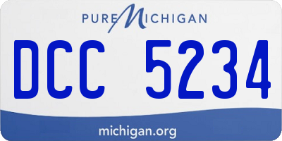 MI license plate DCC5234
