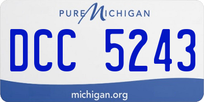 MI license plate DCC5243