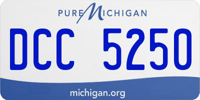 MI license plate DCC5250