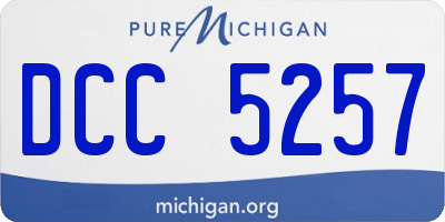 MI license plate DCC5257