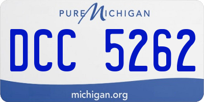 MI license plate DCC5262