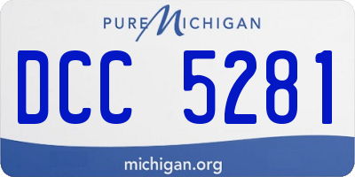 MI license plate DCC5281