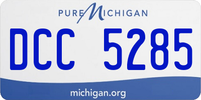 MI license plate DCC5285