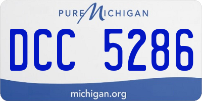 MI license plate DCC5286