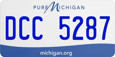 MI license plate DCC5287