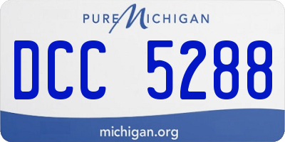 MI license plate DCC5288
