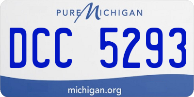 MI license plate DCC5293