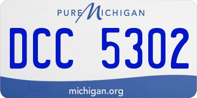 MI license plate DCC5302