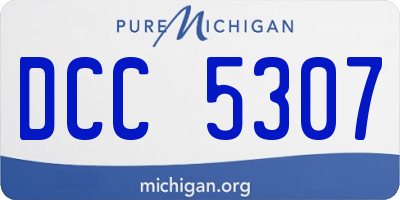 MI license plate DCC5307