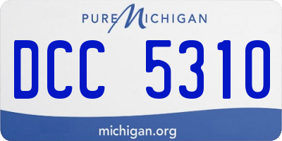 MI license plate DCC5310