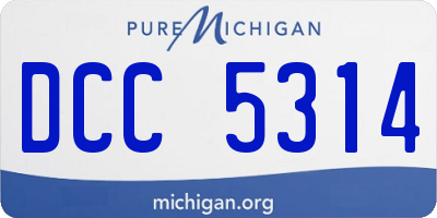 MI license plate DCC5314
