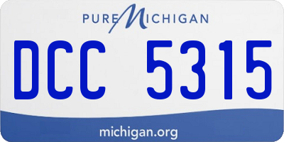 MI license plate DCC5315