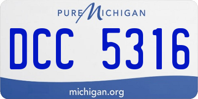 MI license plate DCC5316