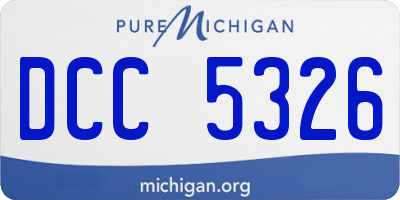 MI license plate DCC5326