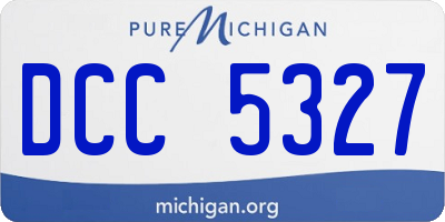 MI license plate DCC5327