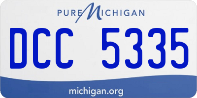 MI license plate DCC5335