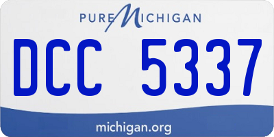 MI license plate DCC5337