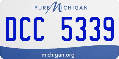 MI license plate DCC5339