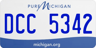 MI license plate DCC5342