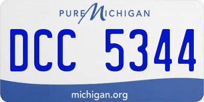 MI license plate DCC5344