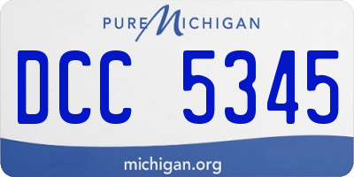MI license plate DCC5345