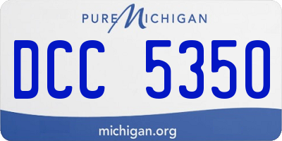 MI license plate DCC5350