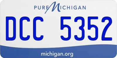 MI license plate DCC5352