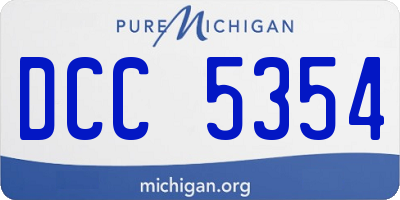 MI license plate DCC5354