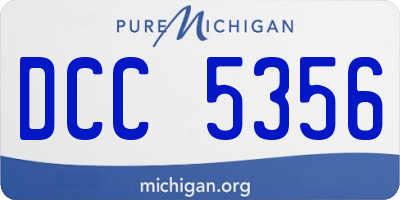 MI license plate DCC5356