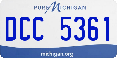 MI license plate DCC5361