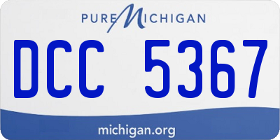 MI license plate DCC5367
