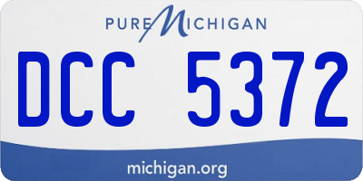MI license plate DCC5372