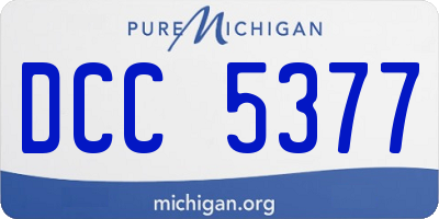 MI license plate DCC5377