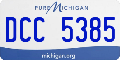 MI license plate DCC5385
