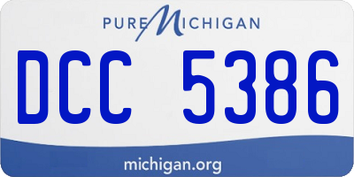 MI license plate DCC5386