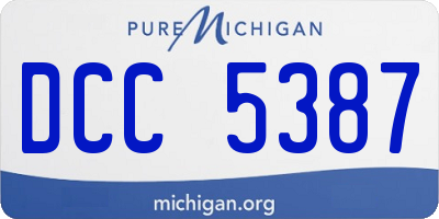 MI license plate DCC5387