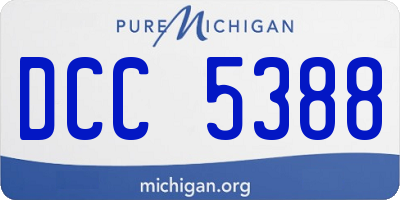 MI license plate DCC5388
