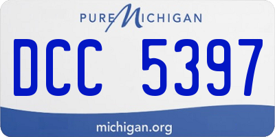 MI license plate DCC5397