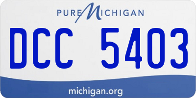 MI license plate DCC5403