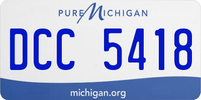 MI license plate DCC5418