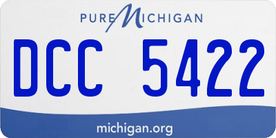 MI license plate DCC5422