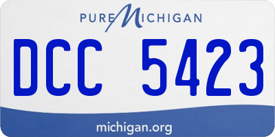 MI license plate DCC5423