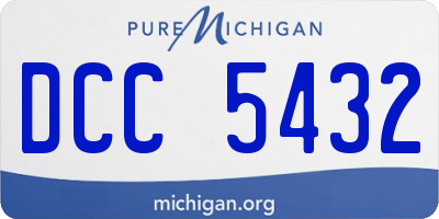 MI license plate DCC5432