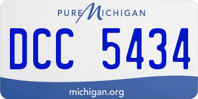 MI license plate DCC5434