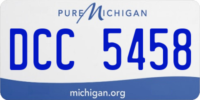 MI license plate DCC5458