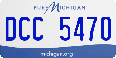 MI license plate DCC5470