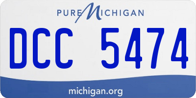MI license plate DCC5474