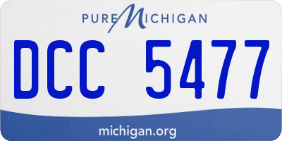 MI license plate DCC5477