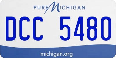MI license plate DCC5480