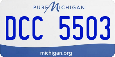 MI license plate DCC5503